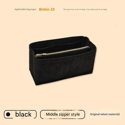Organiser Insert fit for Hermès Birkin 25 30 35 Velvet Material Soft and Firm