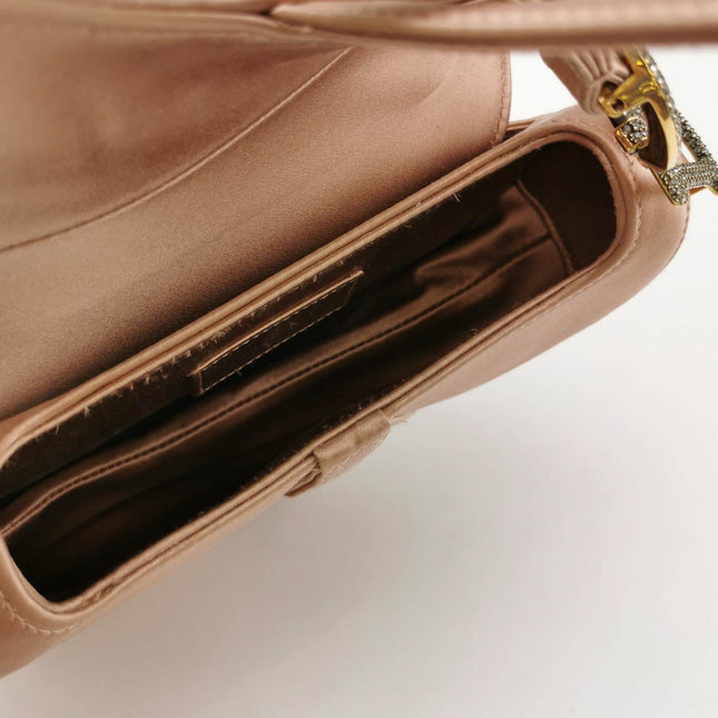 Sold Dior Saddle Mini Silk Satin Pink with crystals