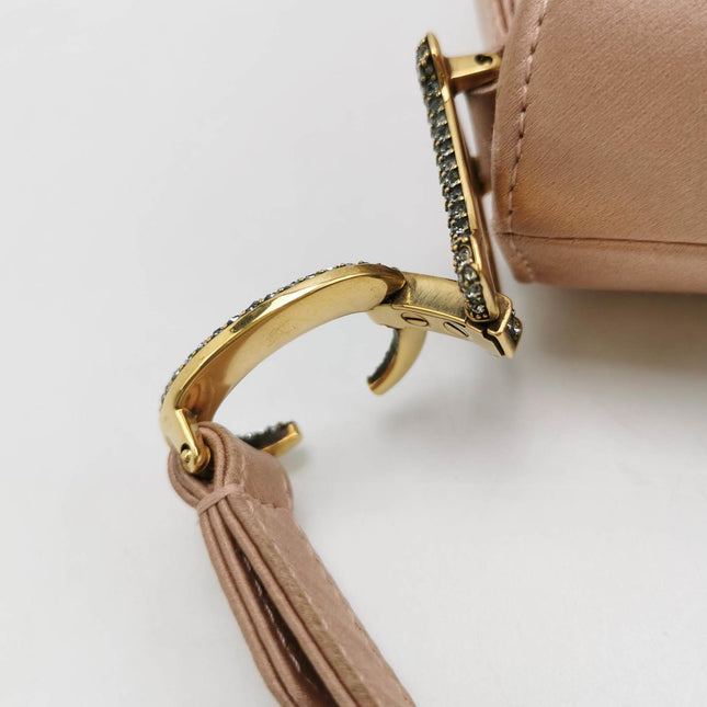 Sold Dior Saddle Mini Silk Satin Pink with crystals
