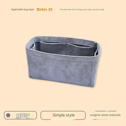 Organiser Insert fit for Hermès Birkin 25 30 35 Velvet Material Soft and Firm