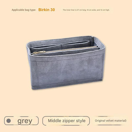 Organiser Insert fit for Hermès Birkin 25 30 35 Velvet Material Soft and Firm