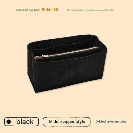 Organiser Insert fit for Hermès Birkin 25 30 35 Velvet Material Soft and Firm