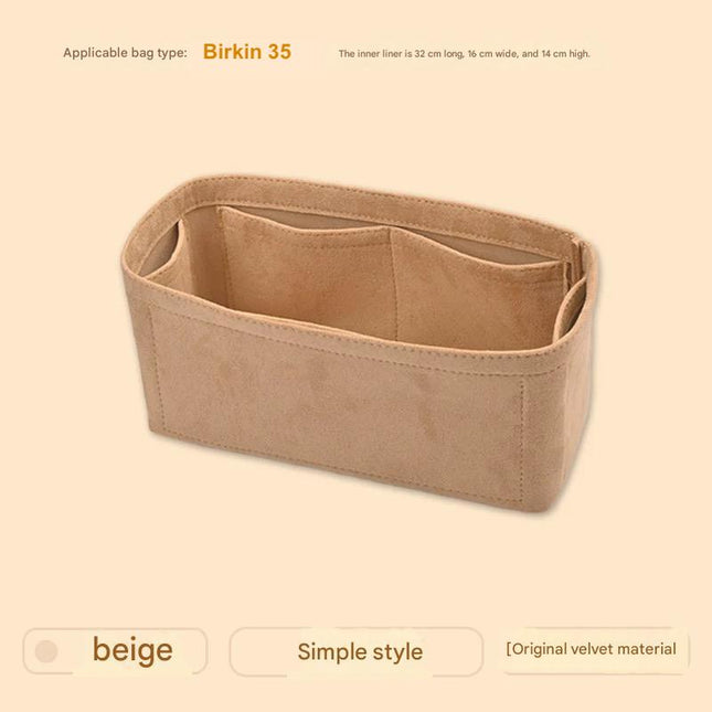Organiser Insert fit for Hermès Birkin 25 30 35 Velvet Material Soft and Firm