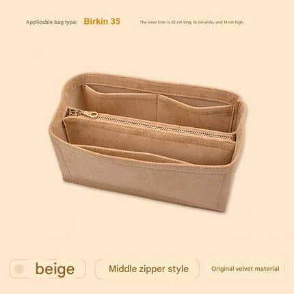 Organiser Insert fit for Hermès Birkin 25 30 35 Velvet Material Soft and Firm