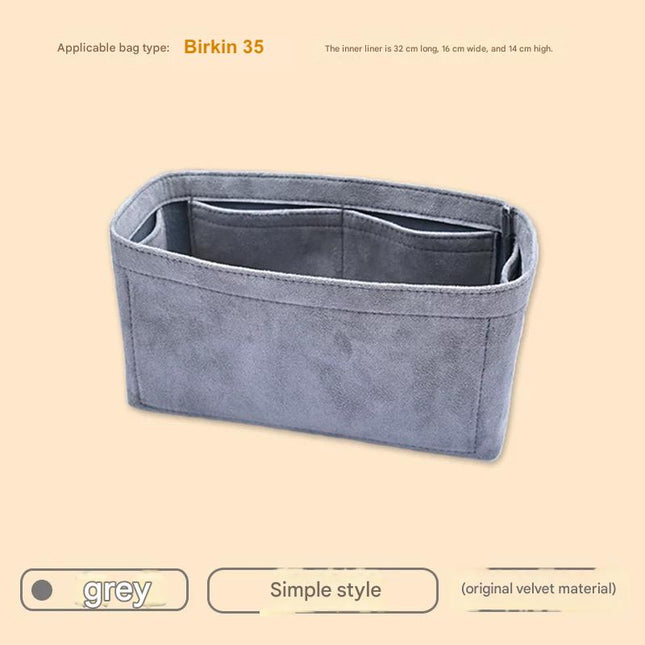 Organiser Insert fit for Hermès Birkin 25 30 35 Velvet Material Soft and Firm
