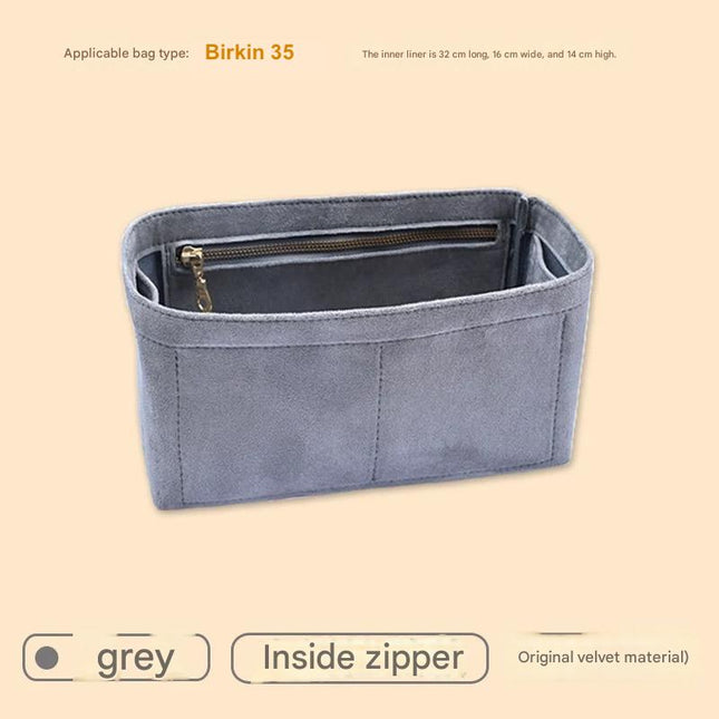 Organiser Insert fit for Hermès Birkin 25 30 35 Velvet Material Soft and Firm