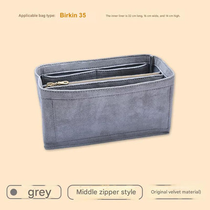 Organiser Insert fit for Hermès Birkin 25 30 35 Velvet Material Soft and Firm