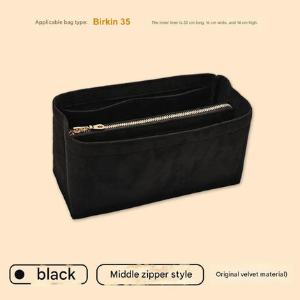 Organiser Insert fit for Hermès Birkin 25 30 35 Velvet Material Soft and Firm