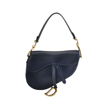 Christian Dior Saddle Medium Navy Smooth Calfskin Leather