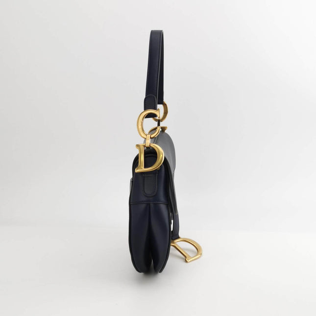 Sold Christian Dior Saddle Medium Navy Smooth Calfskin Leather