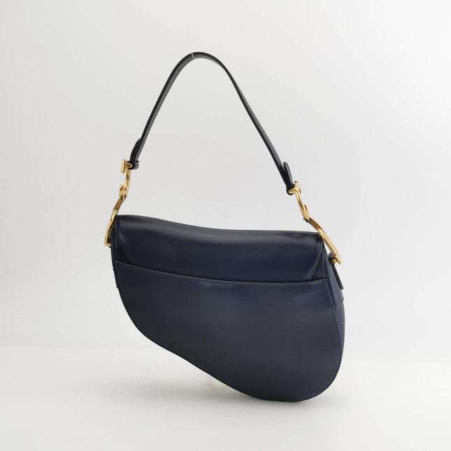 Sold Christian Dior Saddle Medium Navy Smooth Calfskin Leather