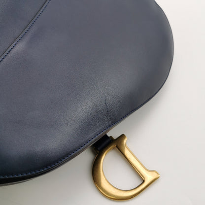 Christian Dior Saddle Medium Navy Smooth Calfskin Leather