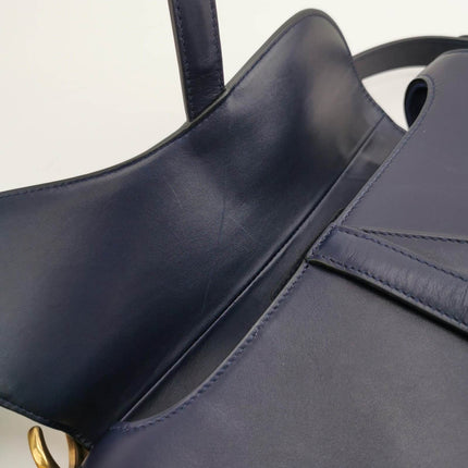 Sold Christian Dior Saddle Medium Navy Smooth Calfskin Leather