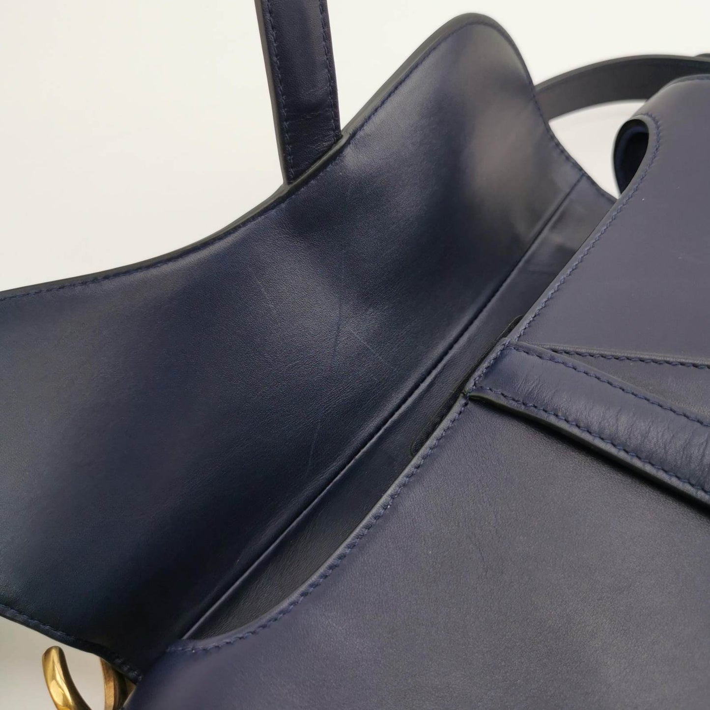 Christian Dior Saddle Medium Navy Smooth Calfskin Leather