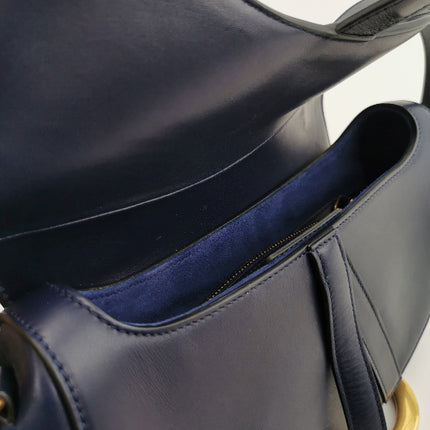 Sold Christian Dior Saddle Medium Navy Smooth Calfskin Leather