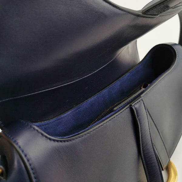 Sold Christian Dior Saddle Medium Navy Smooth Calfskin Leather