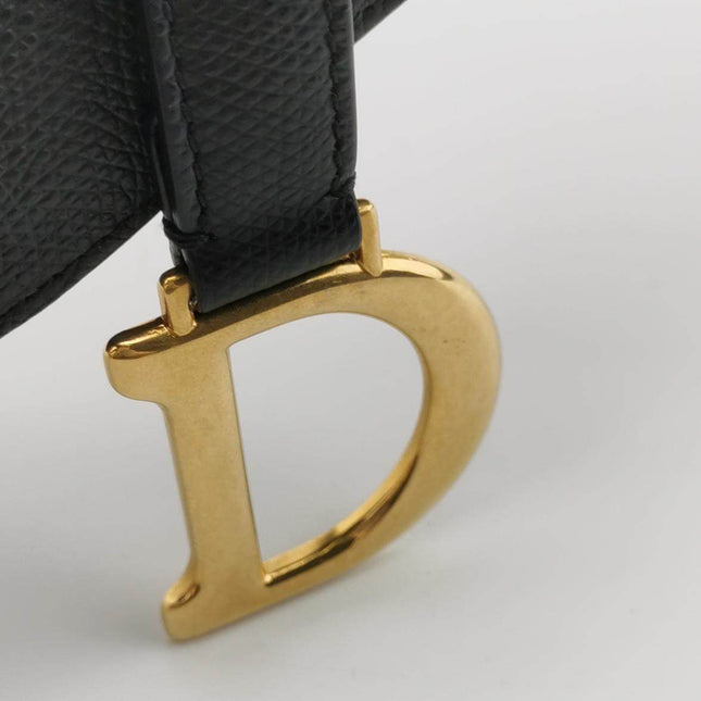 Sold Dior Saddle Mini Black Grained Leather with Gold Hardware