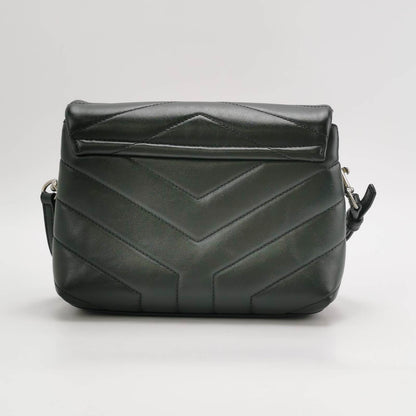 Sold Saint Laurent Mini Dark Green Leather Matelasse Monogram Crossbody Bag