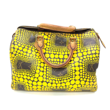 Louis Vuitton x Yayoi Kusama Limited Edition Speedy 30 Yellow Top Handle Bag