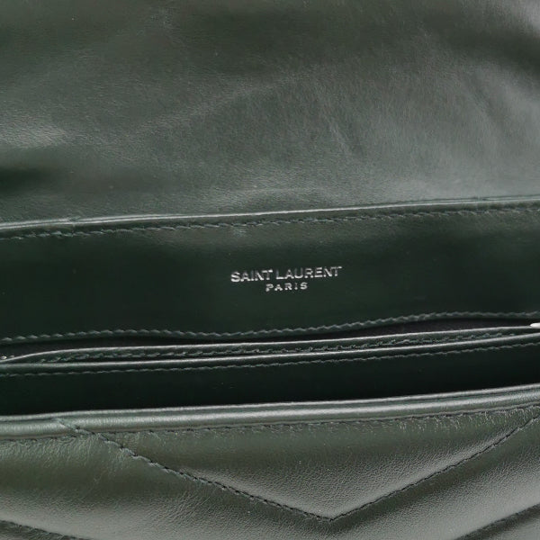 Sold Saint Laurent Mini Dark Green Leather Matelasse Monogram Crossbody Bag