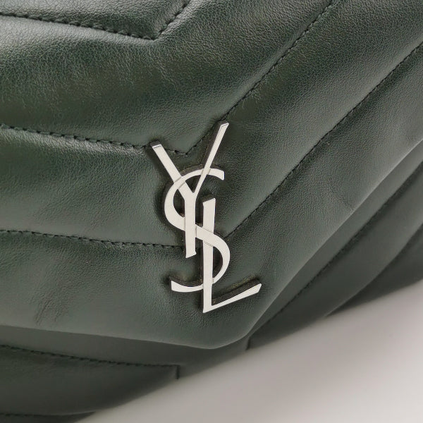 Sold Saint Laurent Mini Dark Green Leather Matelasse Monogram Crossbody Bag