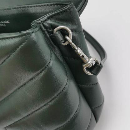 Sold Saint Laurent Mini Dark Green Leather Matelasse Monogram Crossbody Bag