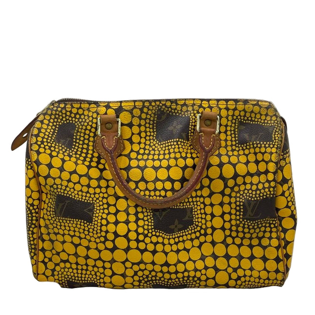 Louis Vuitton x Yayoi Kusama Limited Edition Speedy 30 Yellow Top Handle Bag-Luxbags