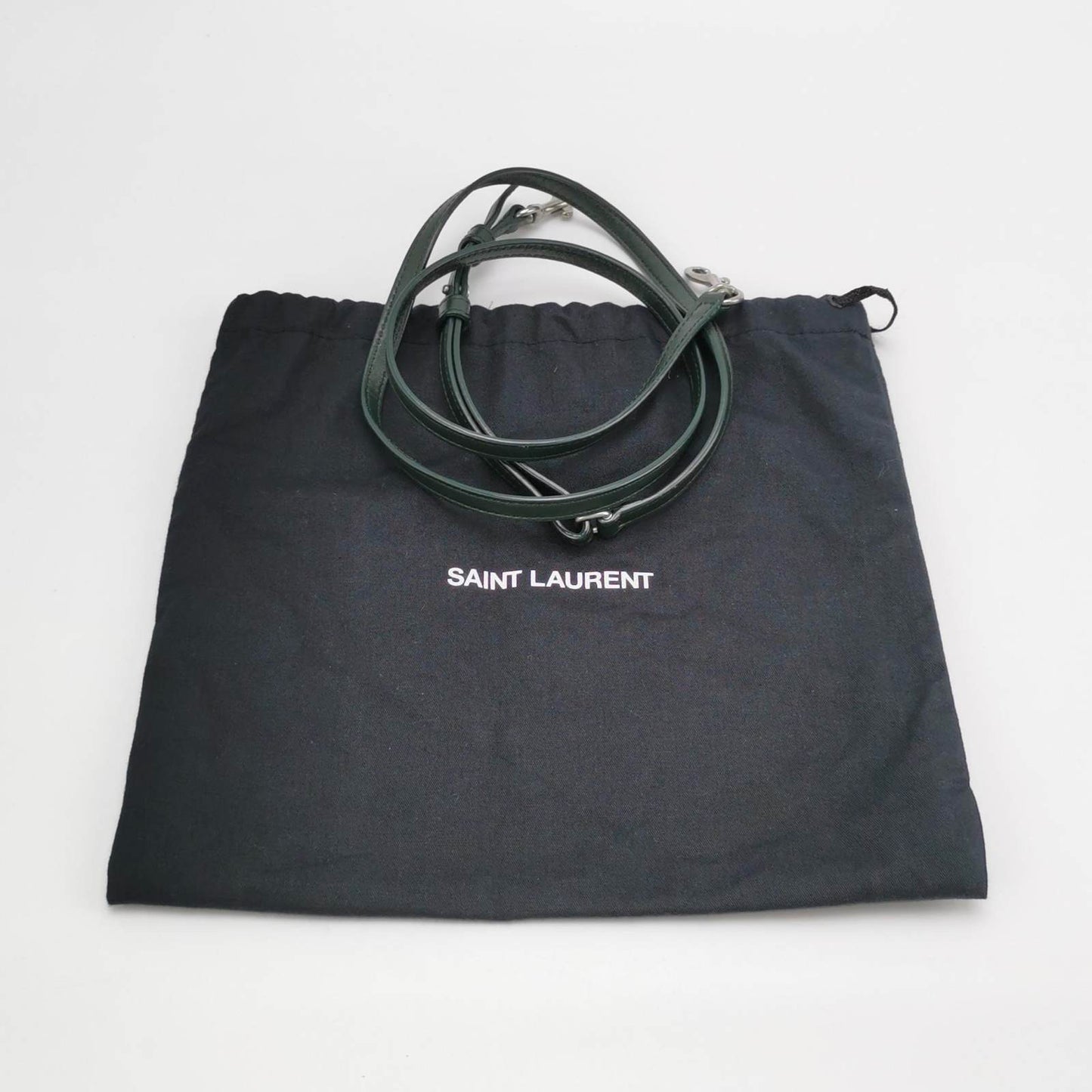 Sold Saint Laurent Mini Dark Green Leather Matelasse Monogram Crossbody Bag