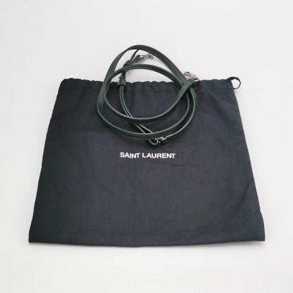 Sold Saint Laurent Mini Dark Green Leather Matelasse Monogram Crossbody Bag