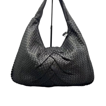 Bottega Veneta Veneta Hobo Maxi Black Leather Pleated 50cm