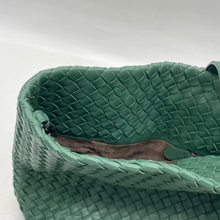 Bottega Veneta Cesta Shopper Tote Nappa Intrecciato Leather Dark Green Medium 40cm
