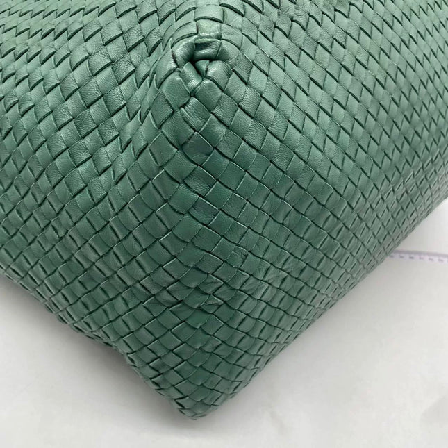 Bottega Veneta Cesta Shopper Tote Nappa Intrecciato Leather Dark Green Medium 40cm