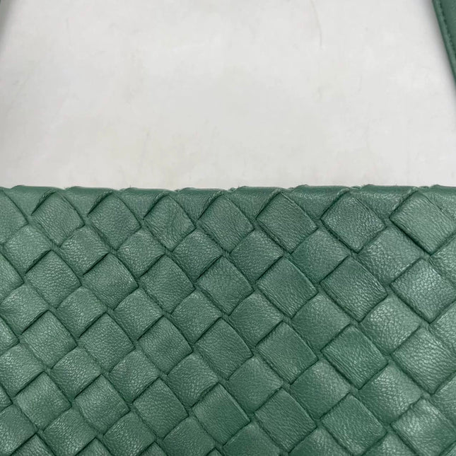 Bottega Veneta Cesta Shopper Tote Nappa Intrecciato Leather Dark Green Medium 40cm