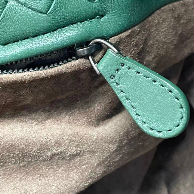Bottega Veneta Cesta Shopper Tote Nappa Intrecciato Leather Dark Green Medium 40cm