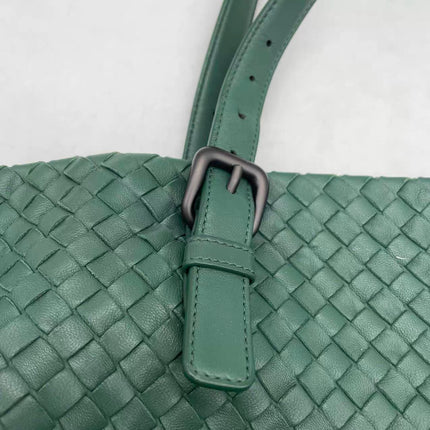 Bottega Veneta Cesta Shopper Tote Nappa Intrecciato Leather Dark Green Medium 40cm