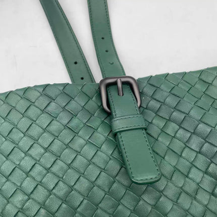 Bottega Veneta Cesta Shopper Tote Nappa Intrecciato Leather Dark Green Medium 40cm