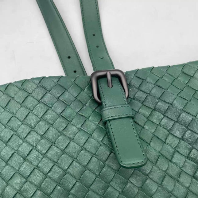 Bottega Veneta Cesta Shopper Tote Nappa Intrecciato Leather Dark Green Medium 40cm