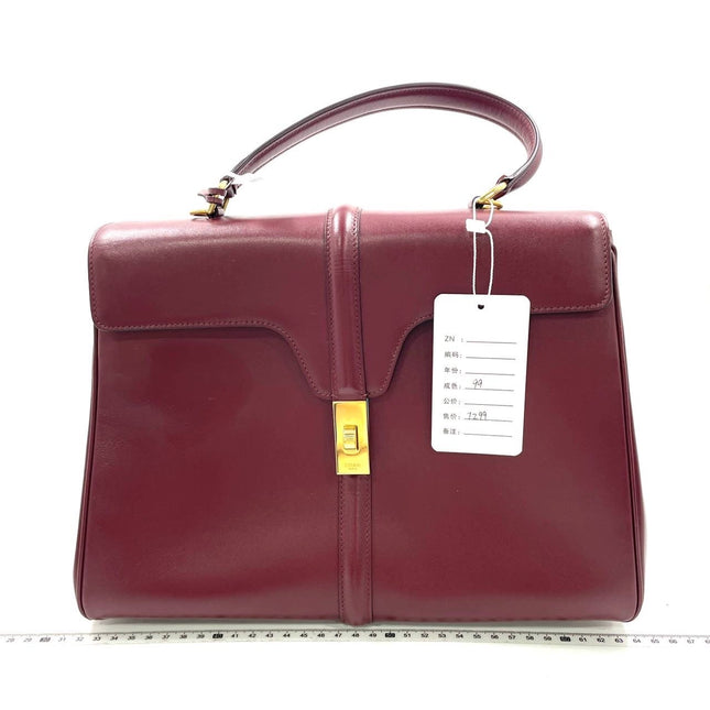 Celine 16 Bag Medium Burgundy Smooth Calfskin Leather With Strap