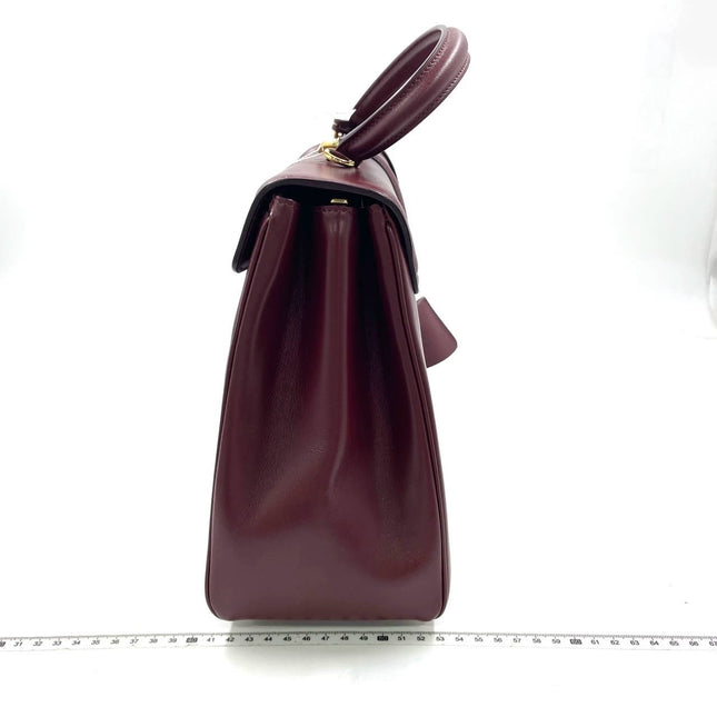 Celine 16 Bag Medium Burgundy Smooth Calfskin Leather With Strap