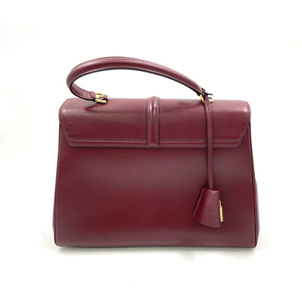 Celine 16 Bag Medium Burgundy Smooth Calfskin Leather With Strap