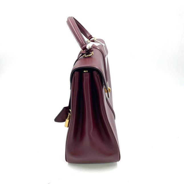 Celine 16 Bag Medium Burgundy Smooth Calfskin Leather With Strap