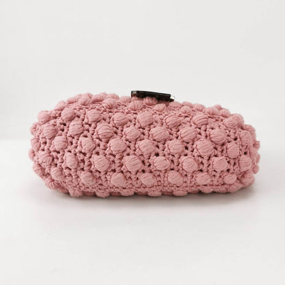 Fendi Mamma Baguette Bag Pink Crochet Shoulder Bag