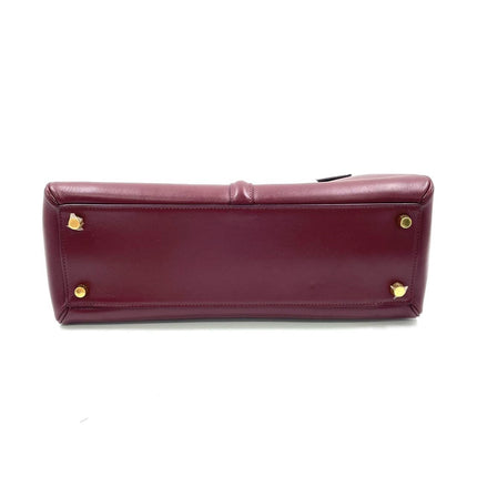 Celine 16 Bag Medium Burgundy Smooth Calfskin Leather With Strap