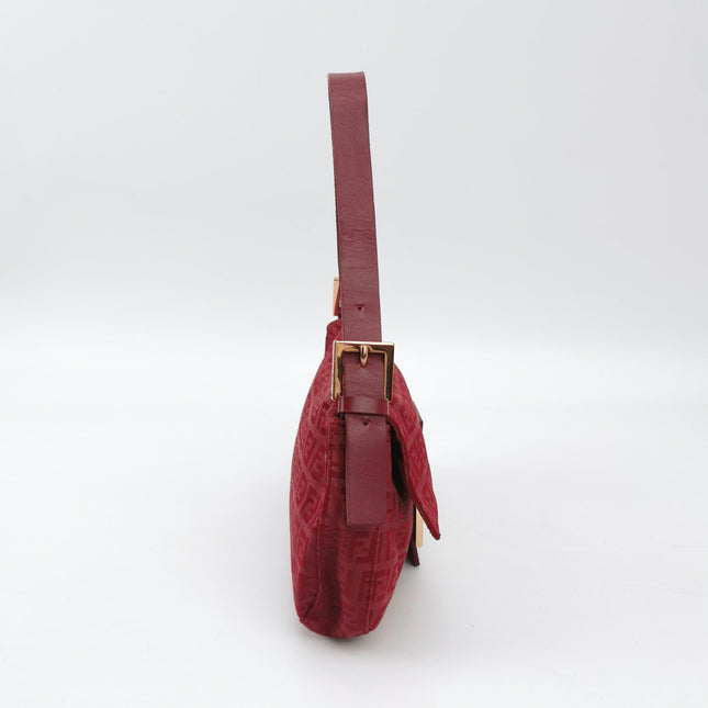 Sold Fendi Baguette Red Zucchino Print Monogram