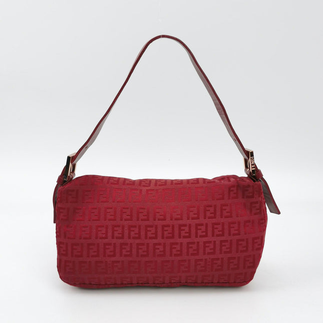 Sold Fendi Baguette Red Zucchino Print Monogram