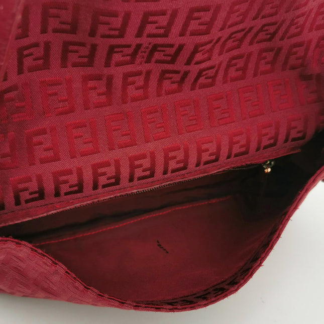 Sold Fendi Baguette Red Zucchino Print Monogram