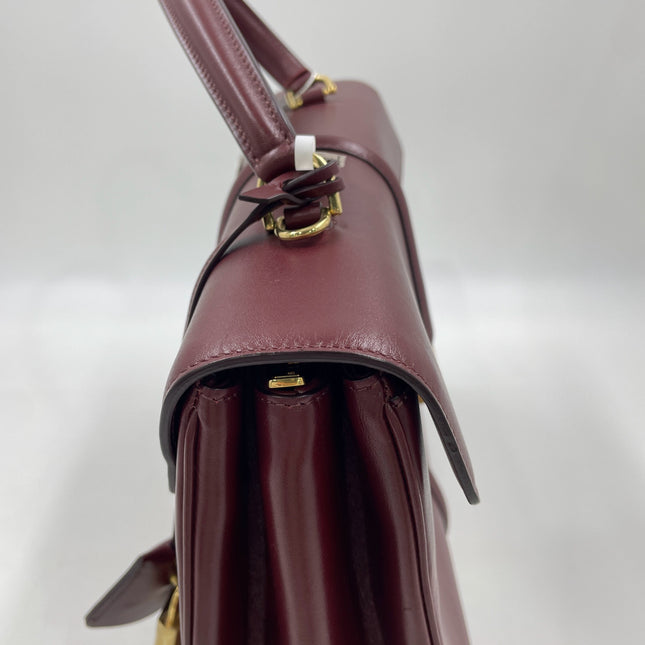 Celine 16 Bag Medium Burgundy Smooth Calfskin Leather With Strap