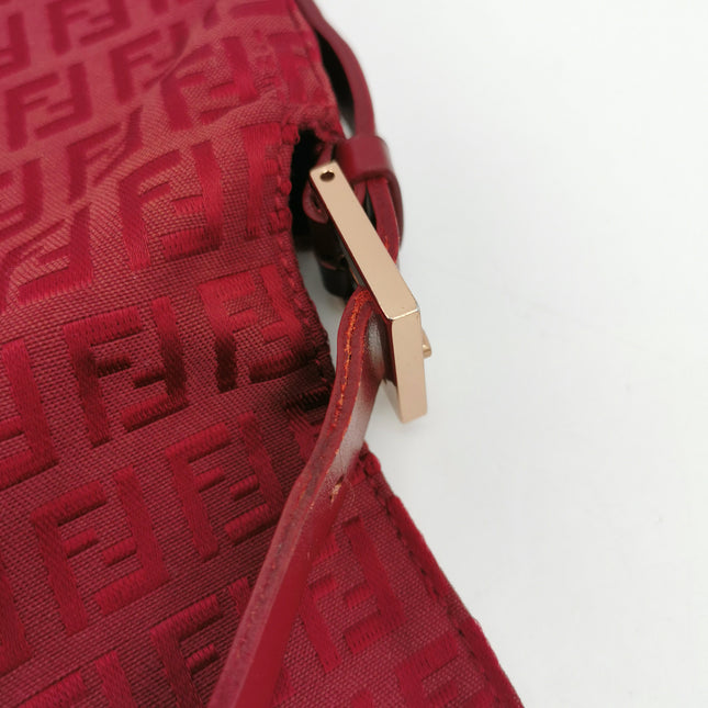 Sold Fendi Baguette Red Zucchino Print Monogram