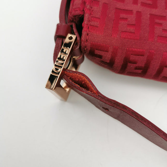 Sold Fendi Baguette Red Zucchino Print Monogram