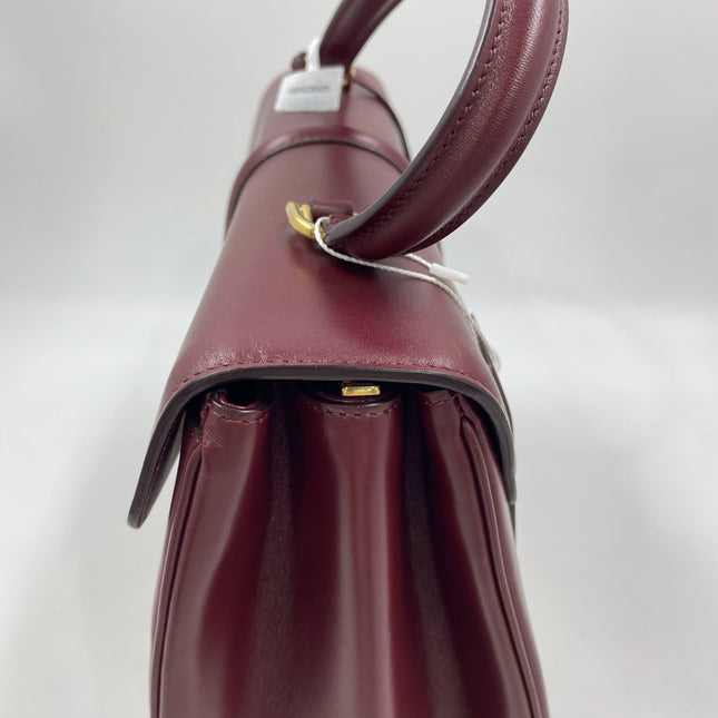 Celine 16 Bag Medium Burgundy Smooth Calfskin Leather With Strap